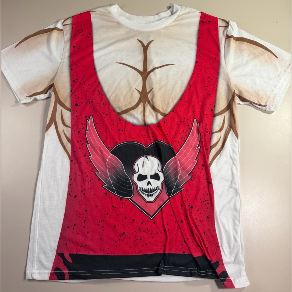 Bret Hart Mens Small White Skull Muscle T-Shirt WWE WWF WCW Hitman